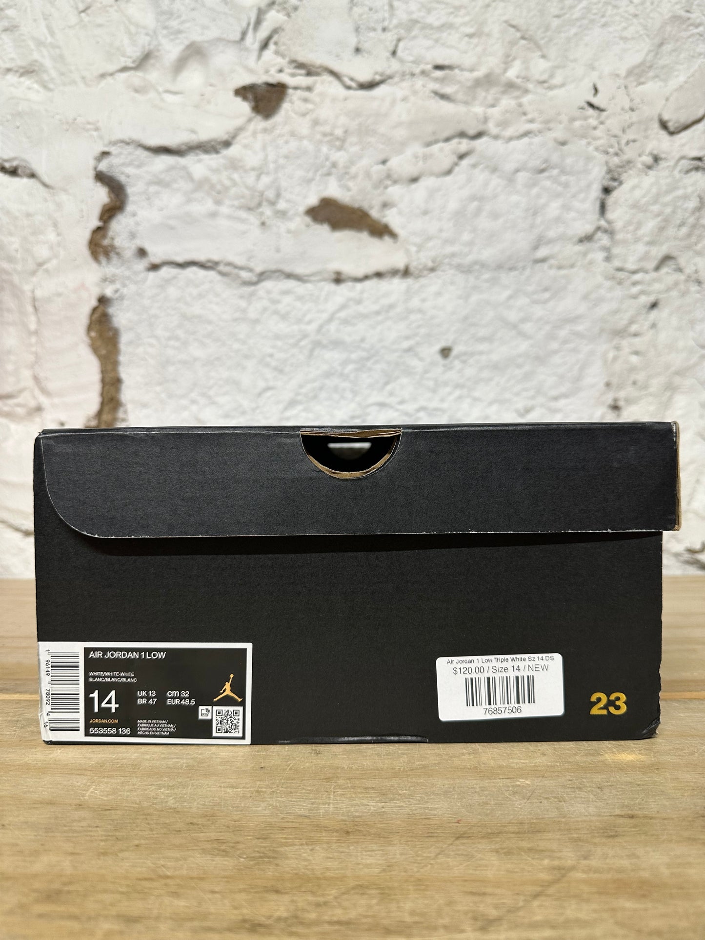 Air Jordan 1 Low Triple White Sz 14 DS