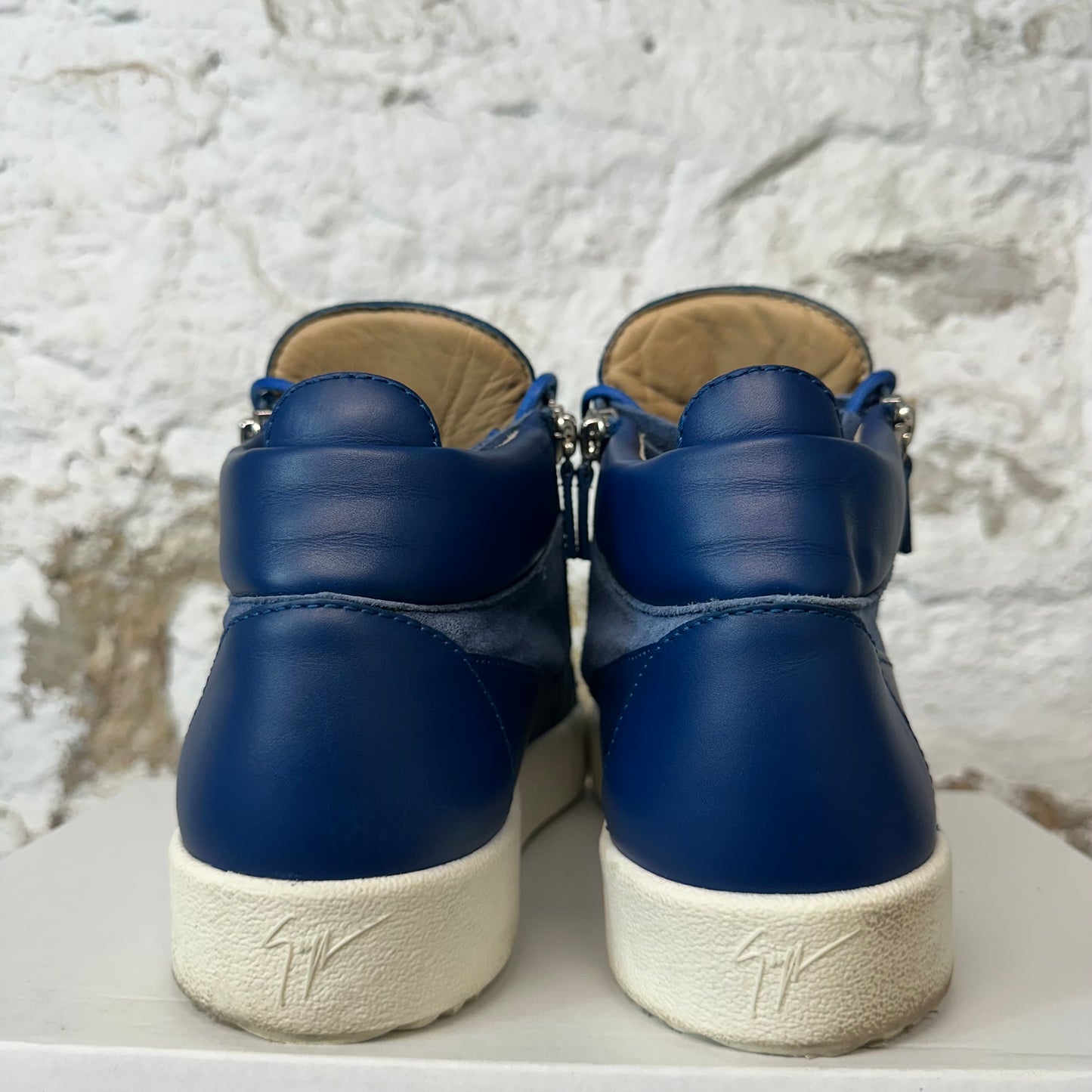 Guiseppe Zanotti Blue Suede Sneaker Sz 13 (46) No Box
