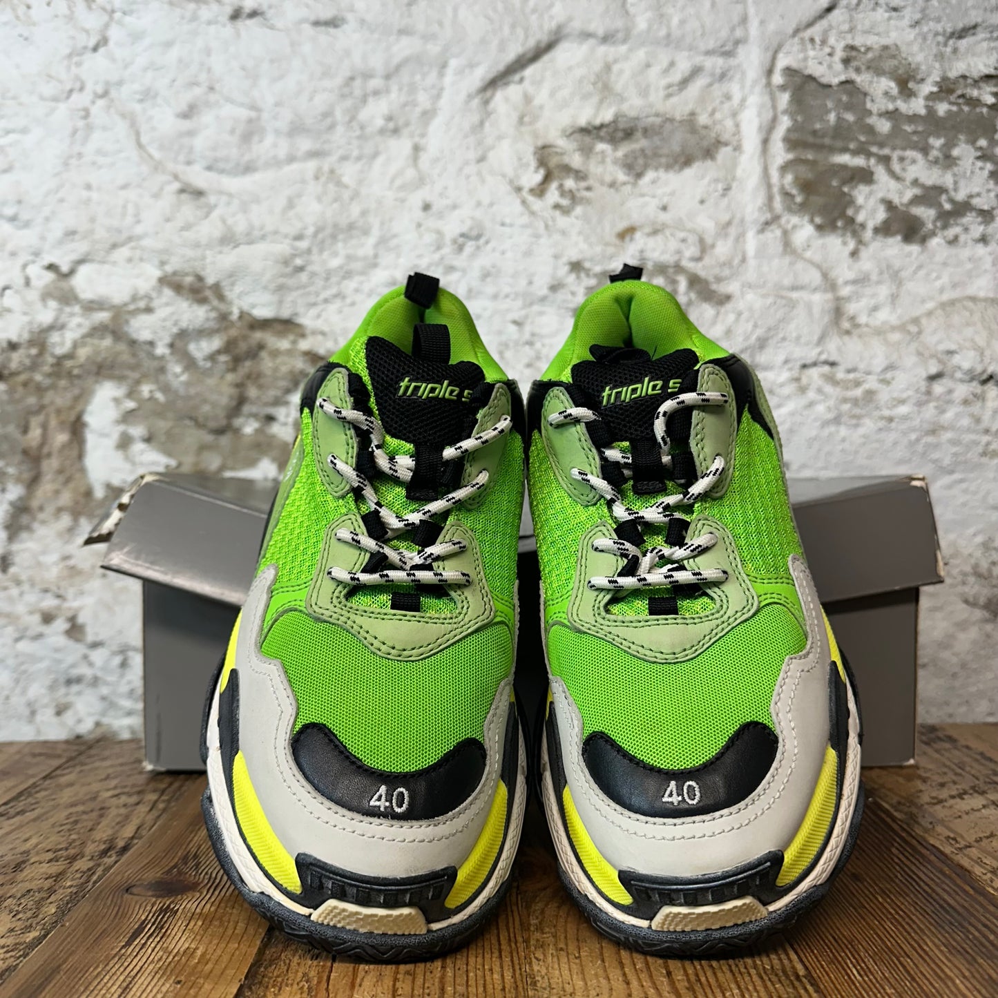 Balenciaga Triple S Green Yellow Black Sneaker Sz 7 (40)