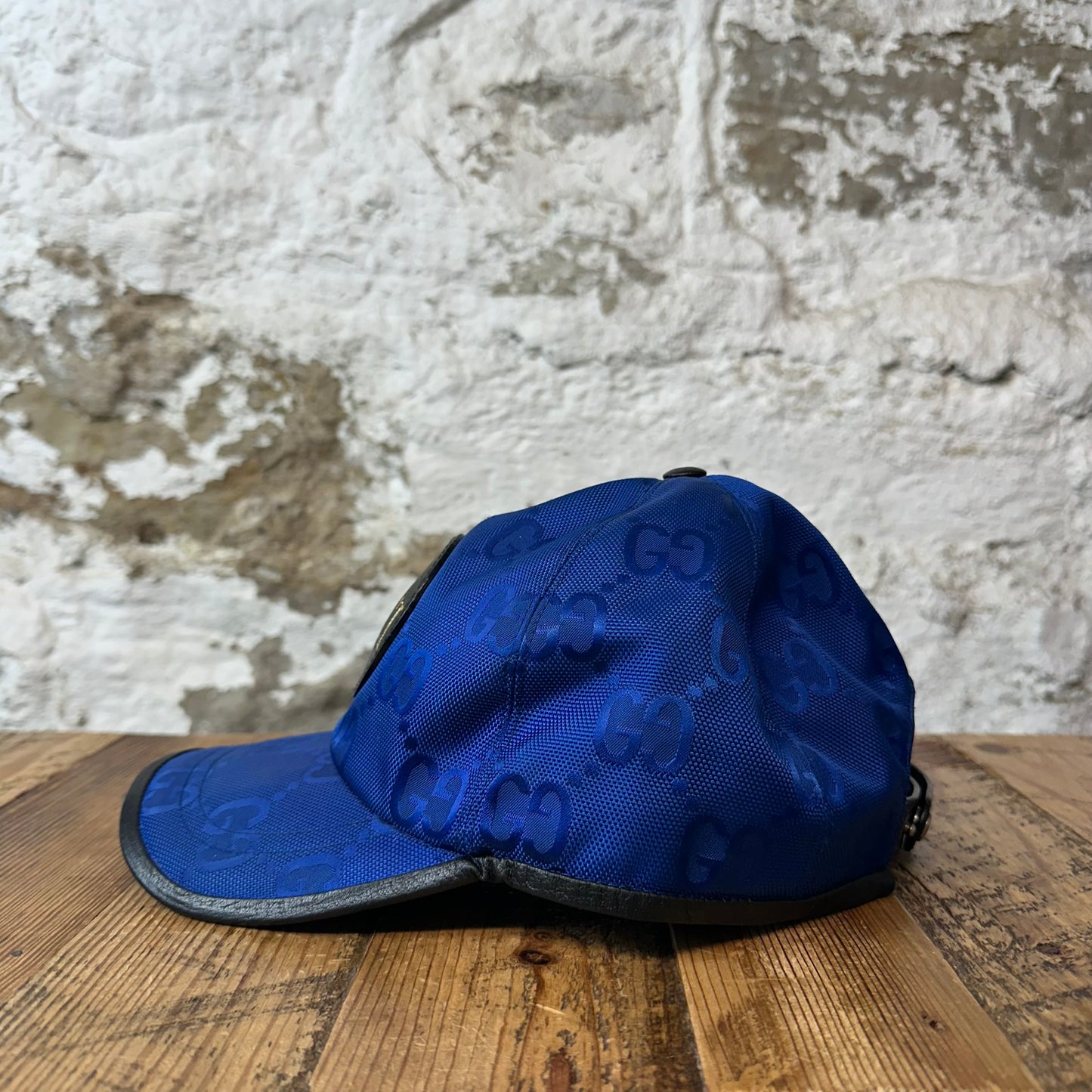 Gucci Blue Monogram Circle Logo Hat Sz L