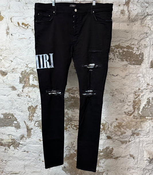 Amiri Blue Tie Dye Spell Black Denim Jeans Sz 40