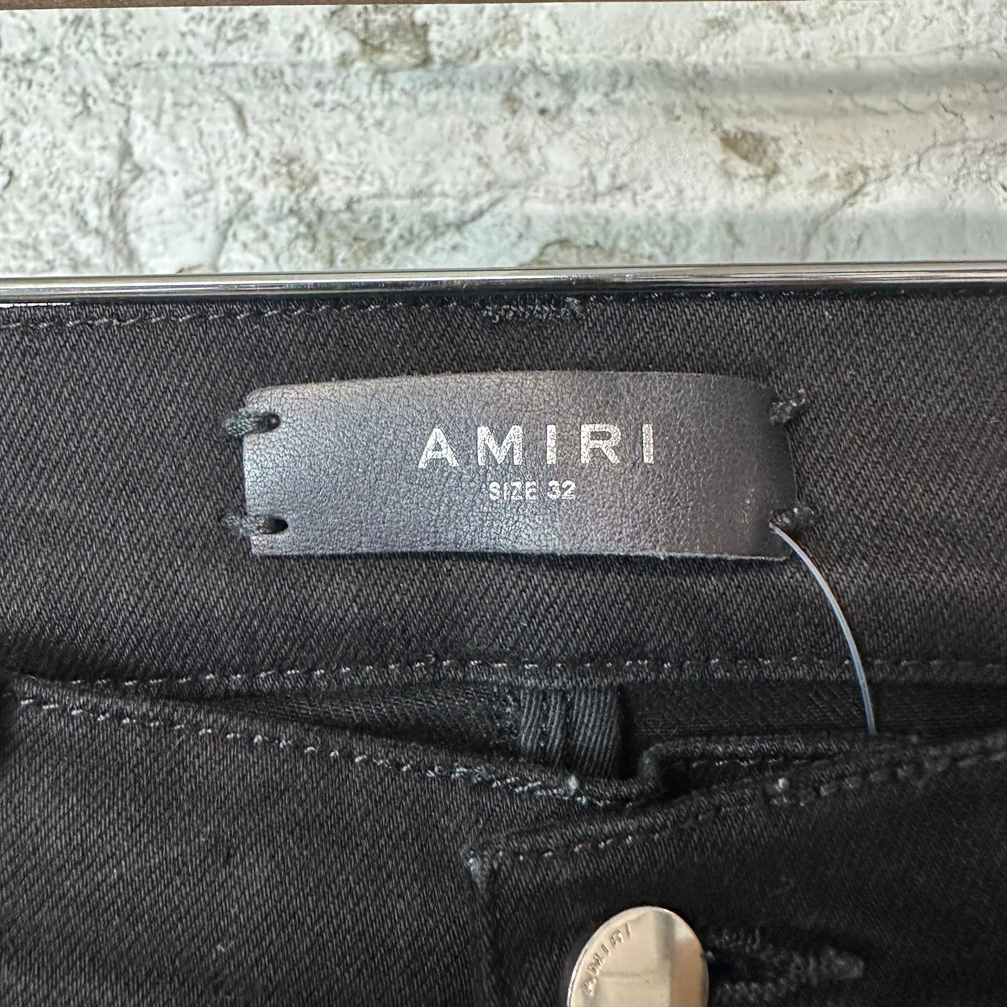 Amiri Red Velour Stripe Black Denim Jeans Sz 32