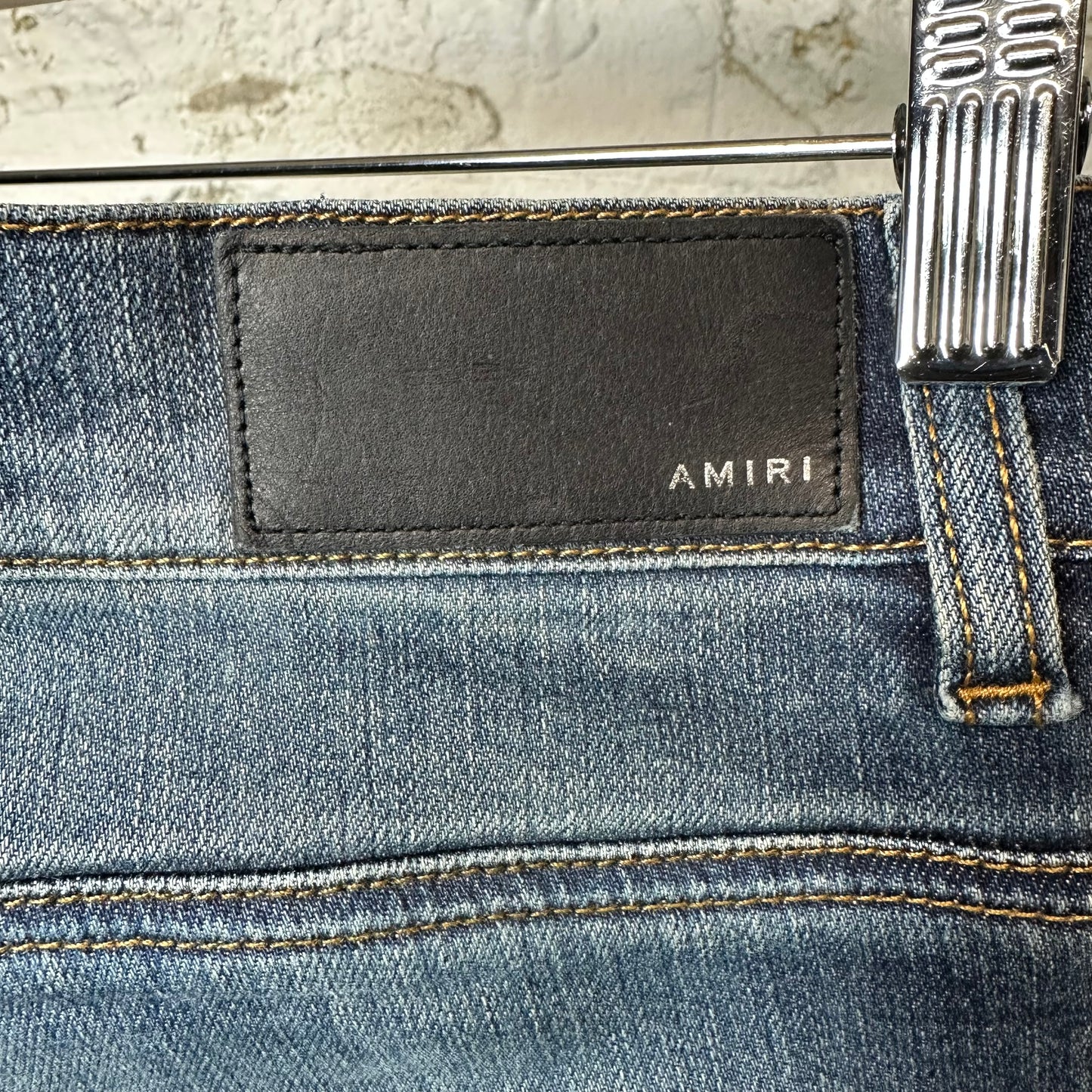 Amiri Plain Dark Blue Shotgun Denim Jeans Sz 32