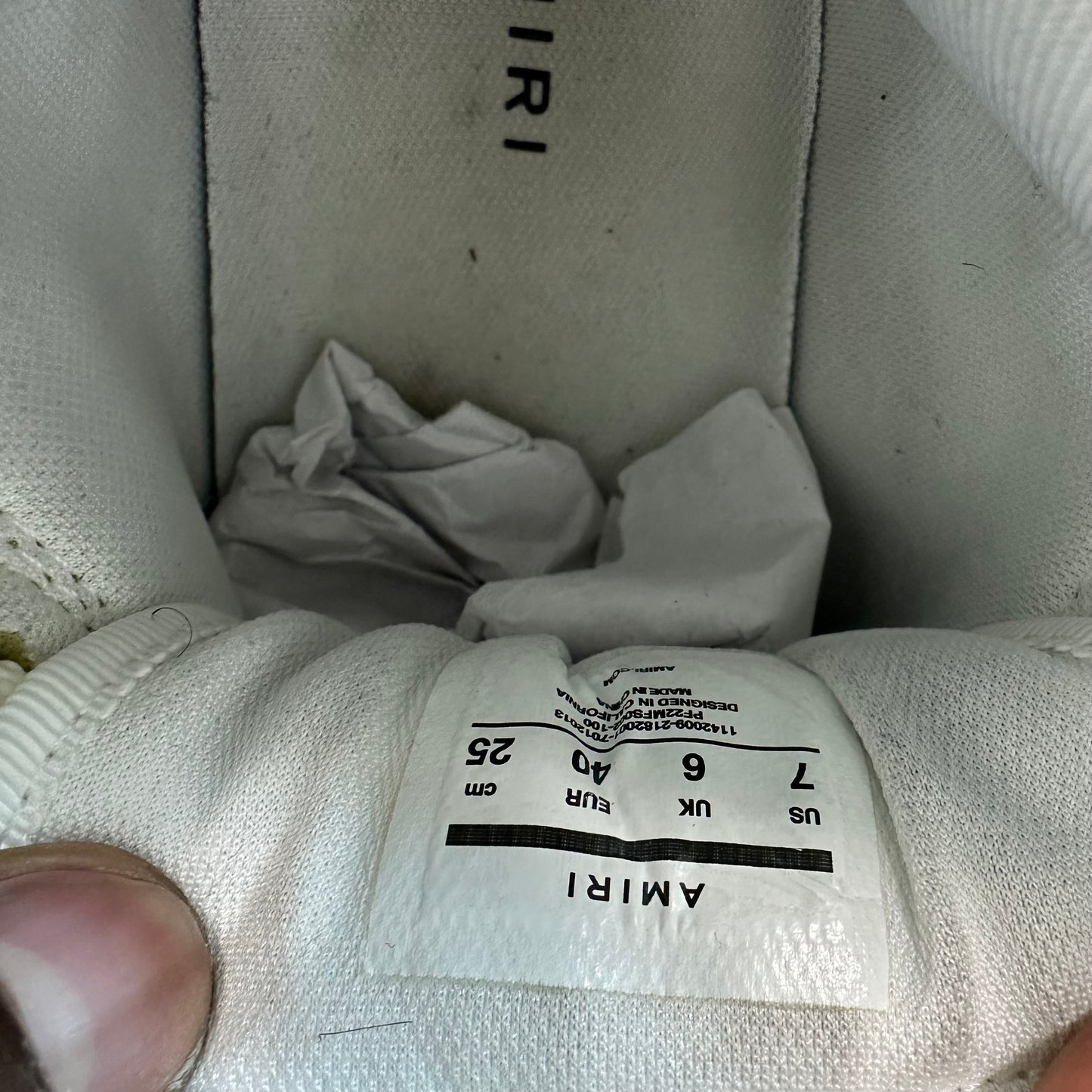 Amiri High Skeleton Triple White Sneaker Sz 7 (40)