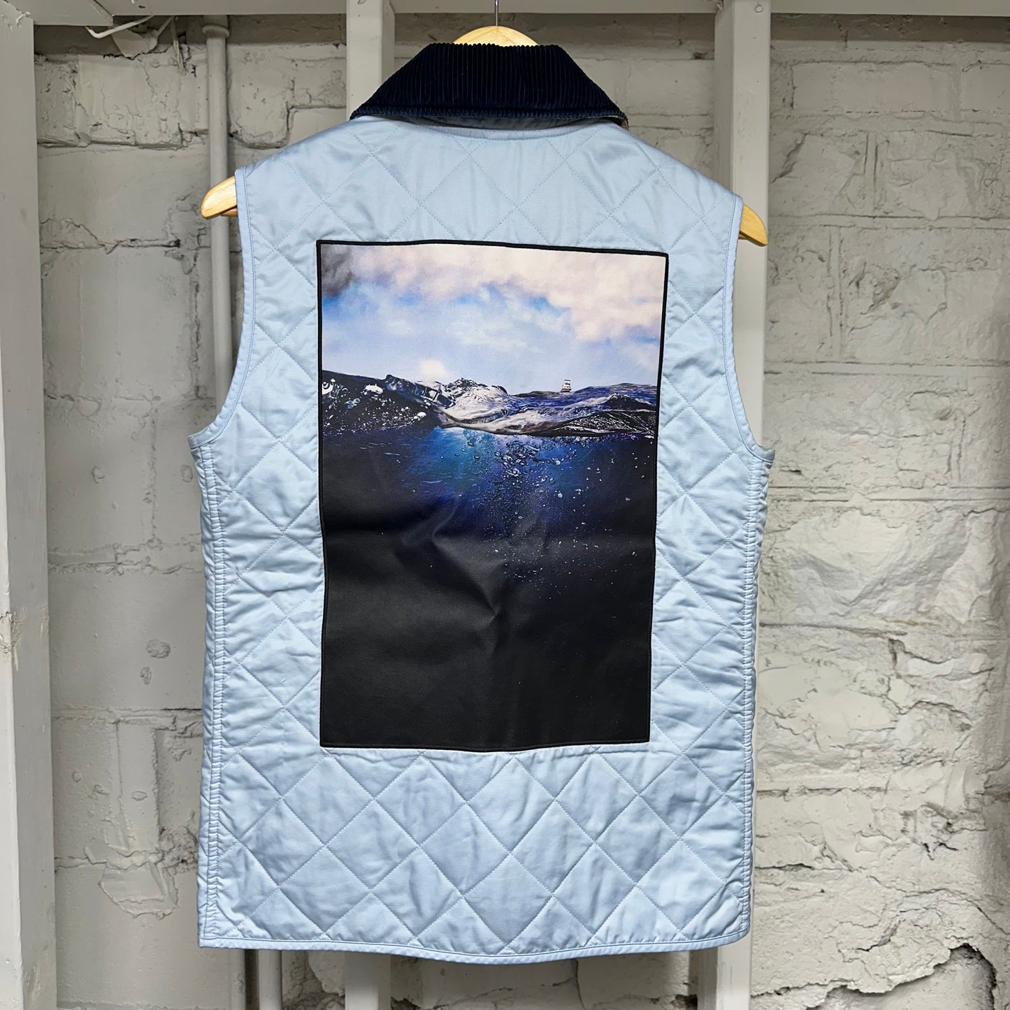 Burberry Light Blue Patch Vest Sz XS