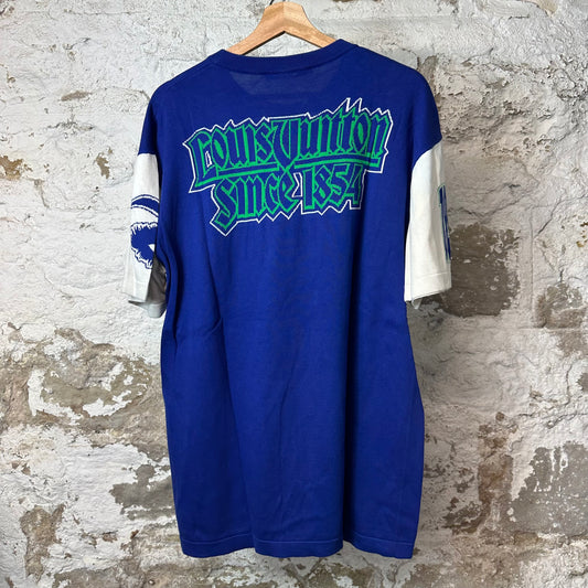 Louis Vuitton Blue White Since 1854 Knit T-Shirt Sz L