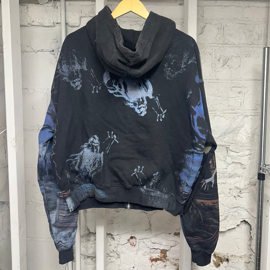 Vale Graveyard Black Zip Up Hoodie Sz S