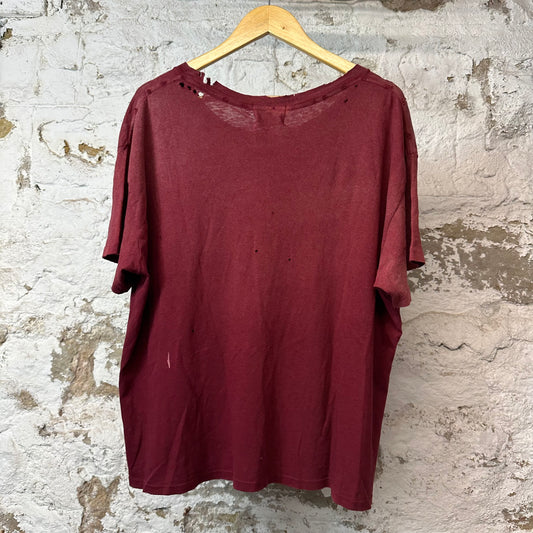 ERD Burning Church T-shirt Dark Scarlet Sz L