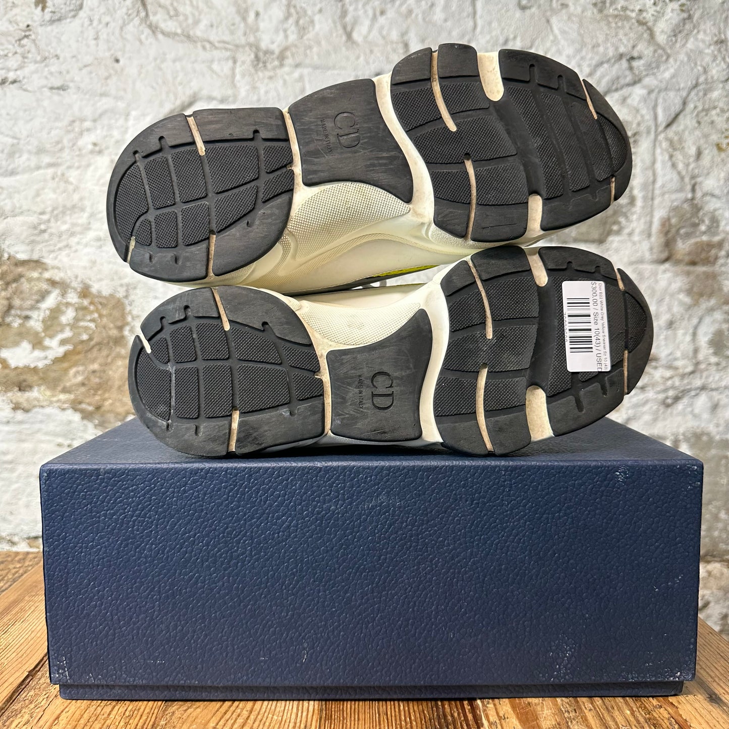 Dior B22 White Grey Yellow Sneaker Sz 10 (43)