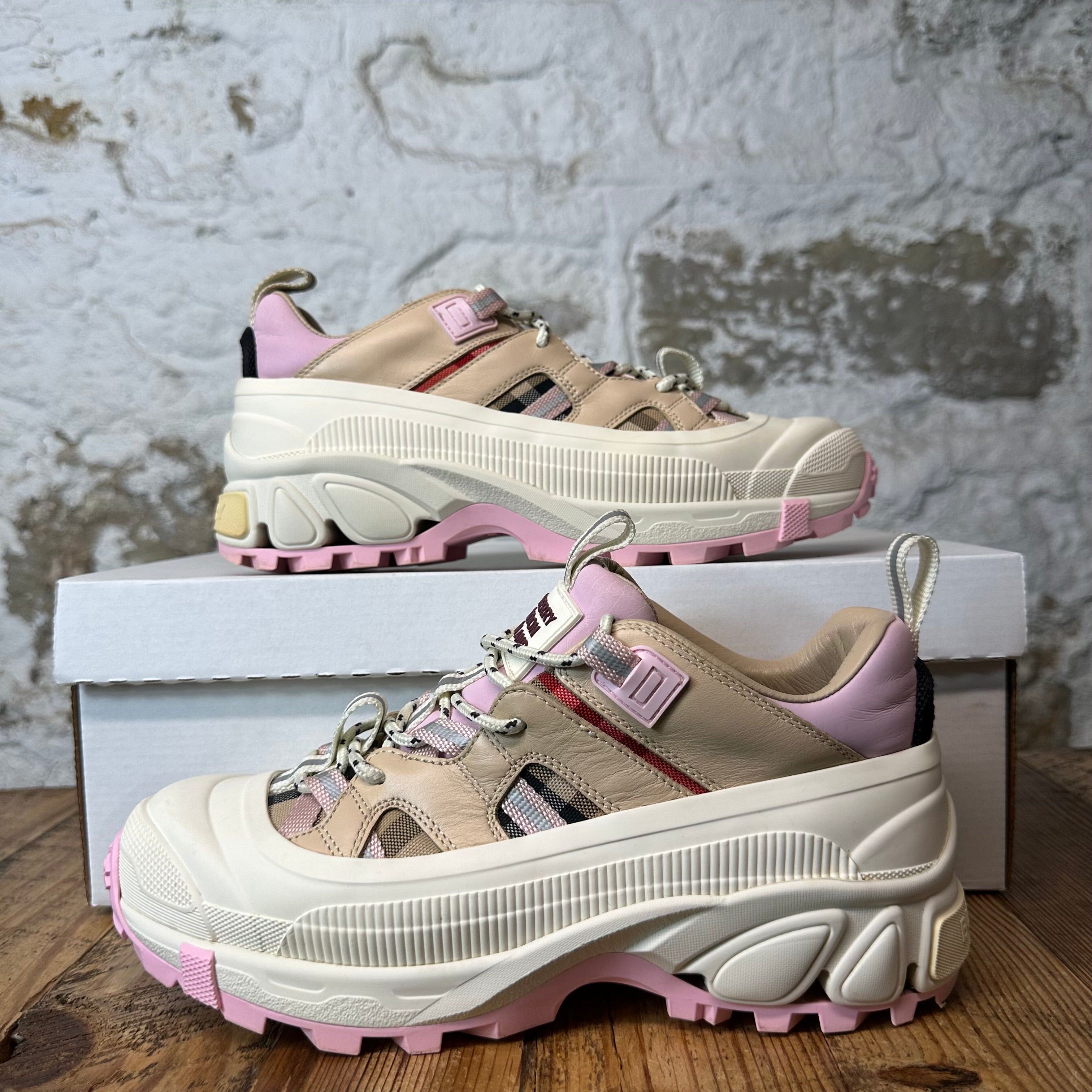 Burberry Arthur Beige Pink Cream Sneaker Sz 6 (38.5)