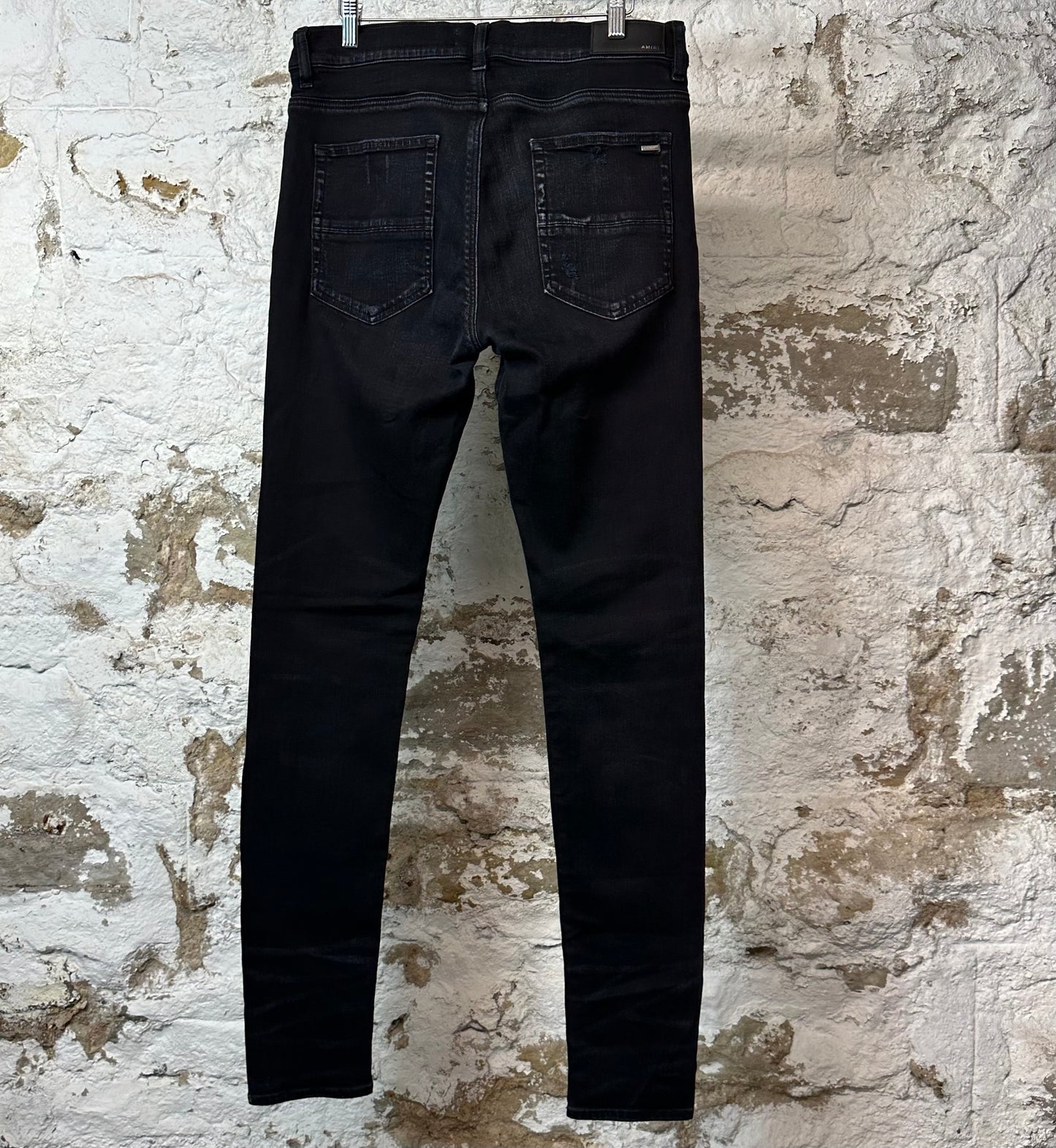 Amiri MX1 Green Gray Plaid Black Denim Jeans Sz 34