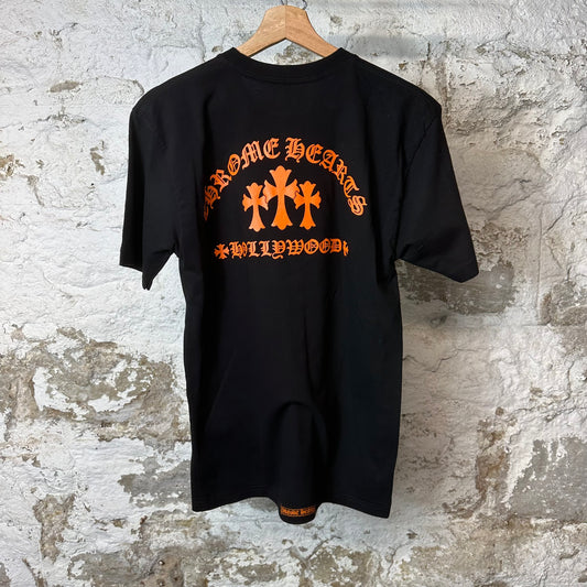 Chrome Hearts Orange Crosses T-shirt Black Sz L (Tailored Short)