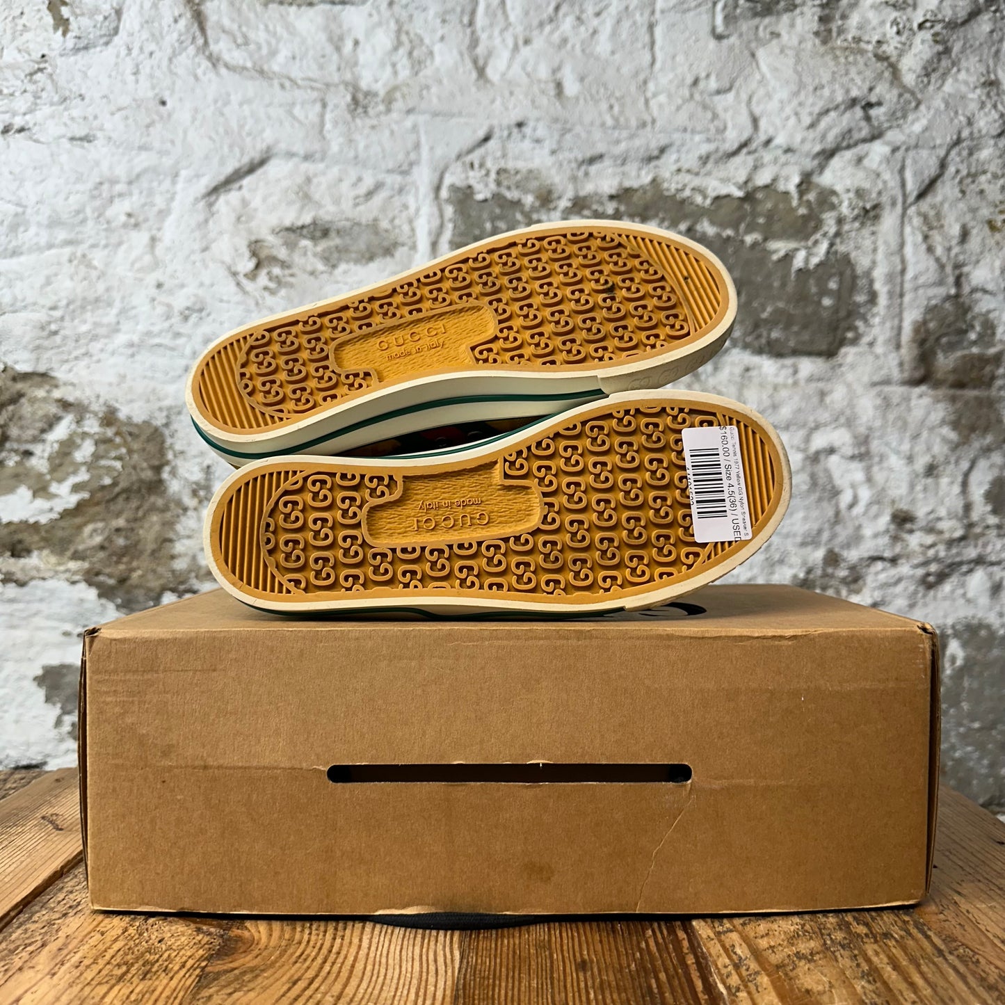 Gucci Tennis 1977 Yellow GG Nylon Sneaker Sz 4.5 (36)