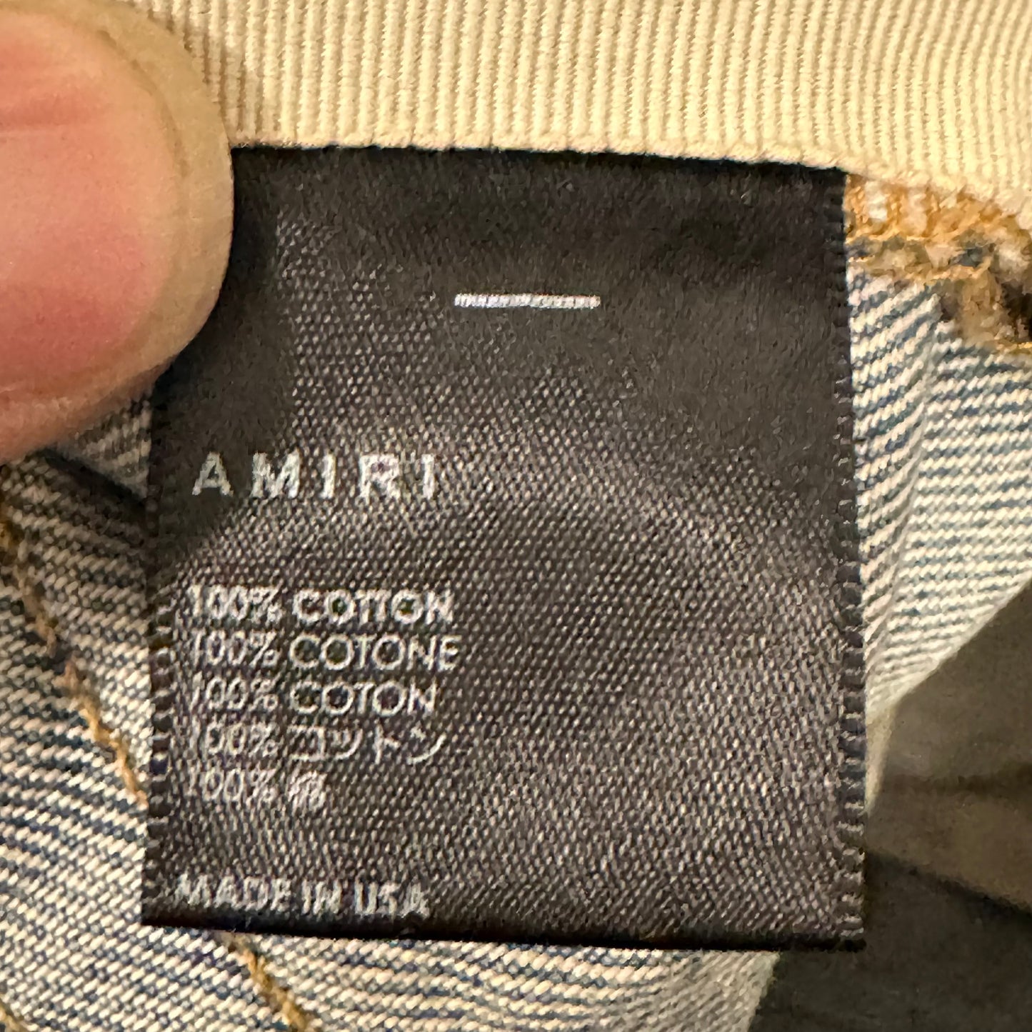 Amiri Knee Rip Shotgun Baggy Lightwash Blue Denim Jeans Sz 32