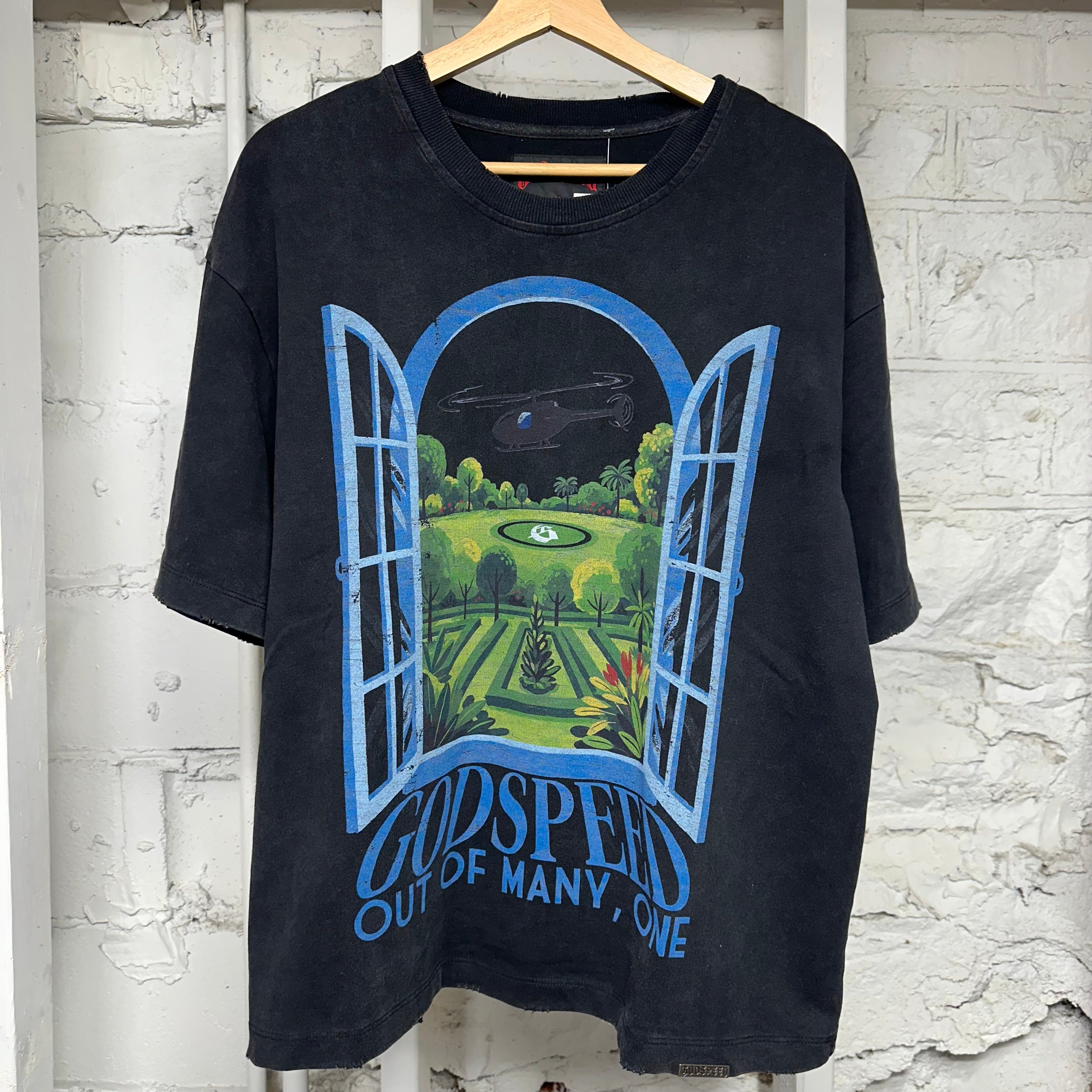 Godspeed Helipad Dreams Black T-Shirt Sz S