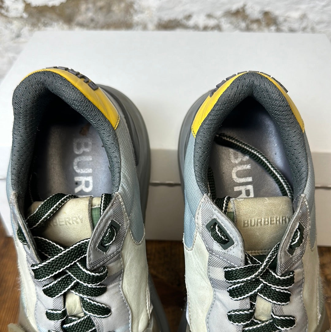 Burberry Arthur Teal Gray Sneaker Sz 7 (40) No Box