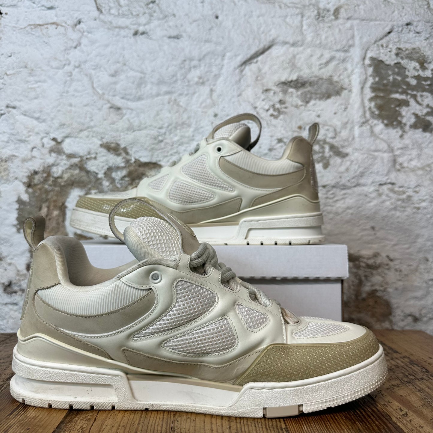 Louis Vuitton Cream White Skate Sneaker Sz 13.5 (12LV)