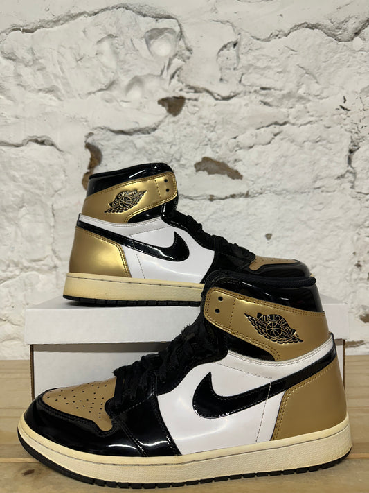 Air Jordan 1 High Patent Gold Toe Sz 12