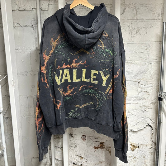 Vale Flame Snake Grey Hoodie Sz XXL DS