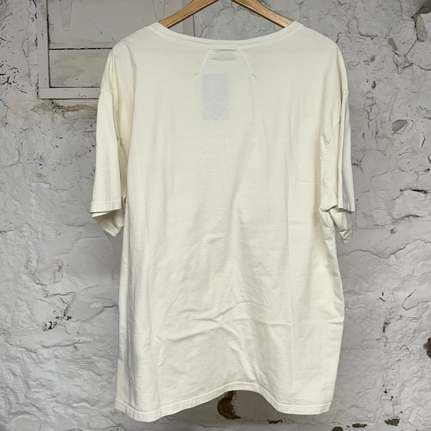 Rhude Vertical Spellout Cream T-Shirt Sz L