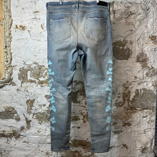 Amiri Blue Bones Blue Denim Jeans Sz 40