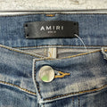 Amiri MX1 Plaid Dirty Blue Denim Jeans Sz 31