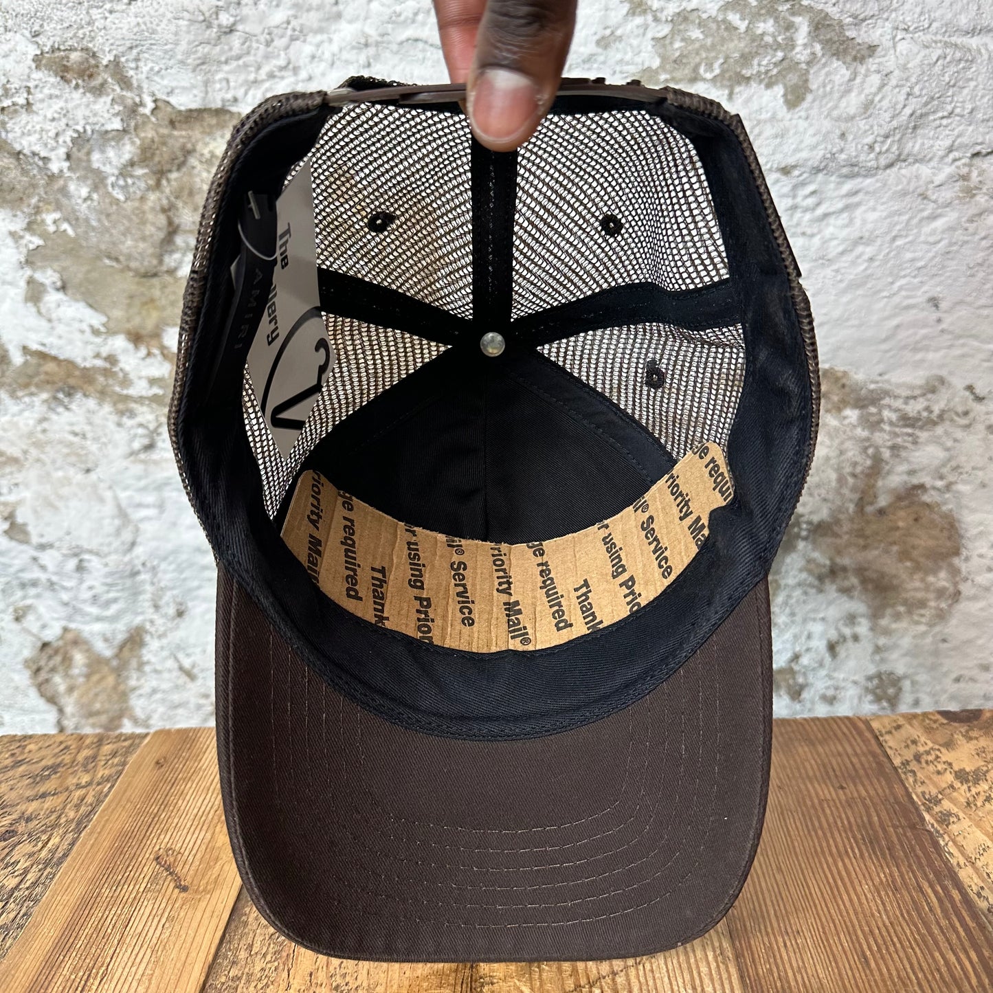 Amiri White AM Brown Trucker Hat