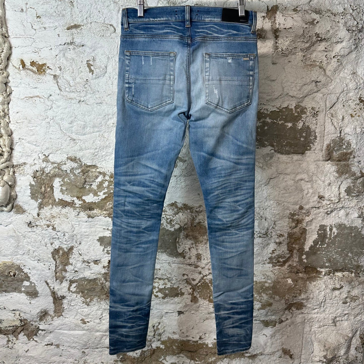 Amiri MX1 Sky Blue Cream Blue Denim Jeans Sz 30