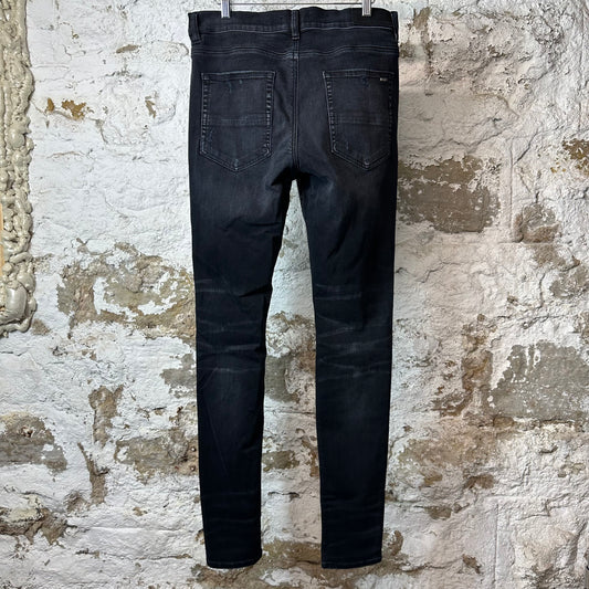Amiri Faded Black Distressed Denim Jeans Sz 34