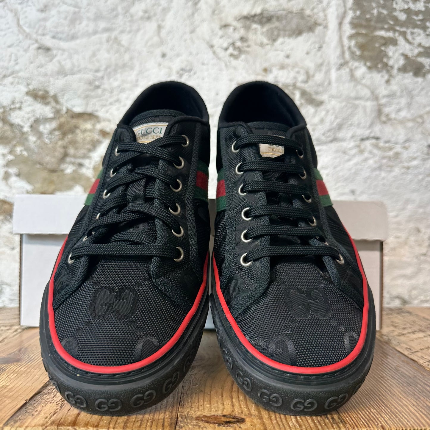 Gucci Tennis 1977 Black Monogram Sneaker Sz 9.5