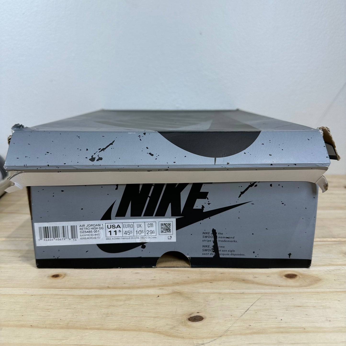 Air Jordan 1 High Washed Black Sz 11.5