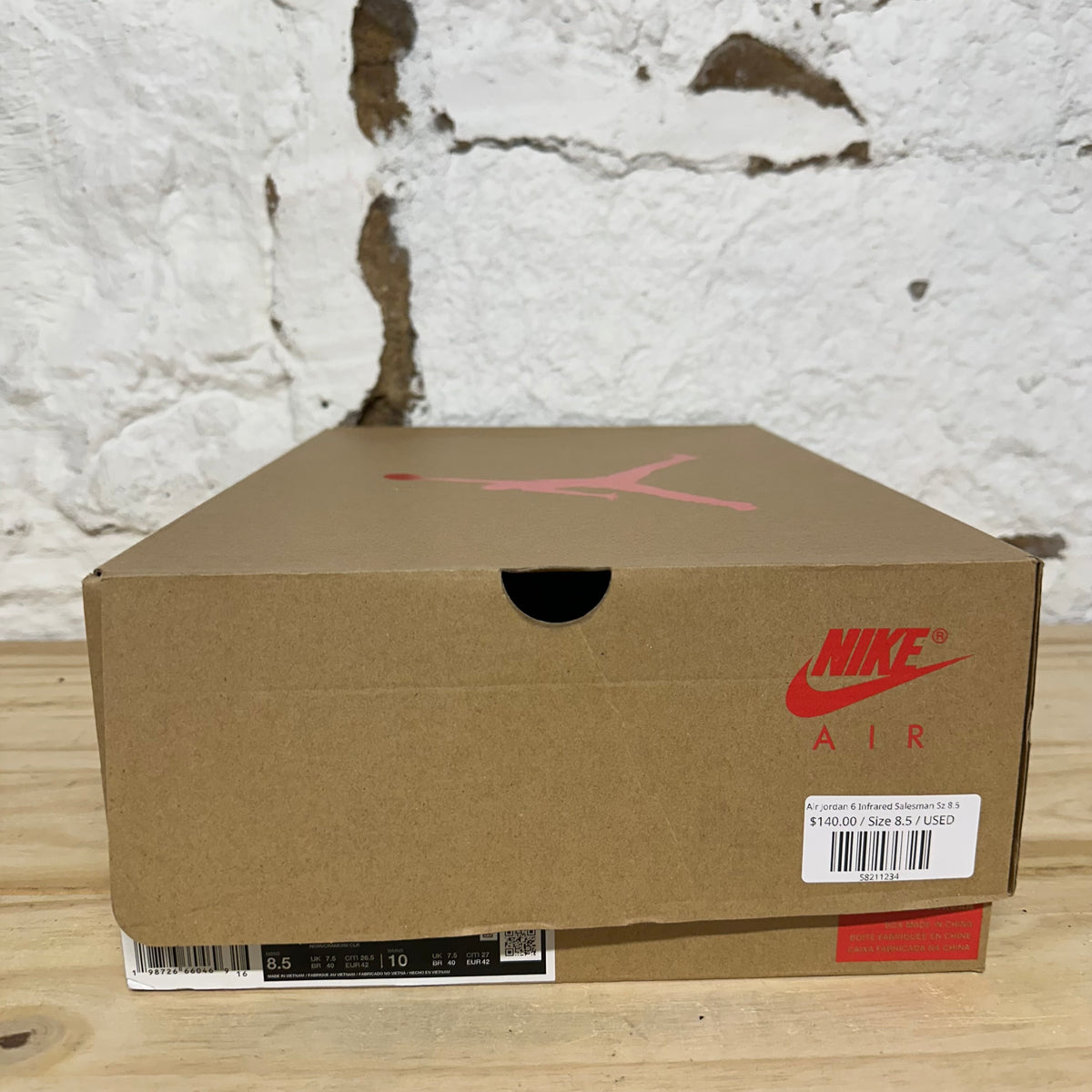 Air Jordan 6 Infrared Salesman Sz 8.5