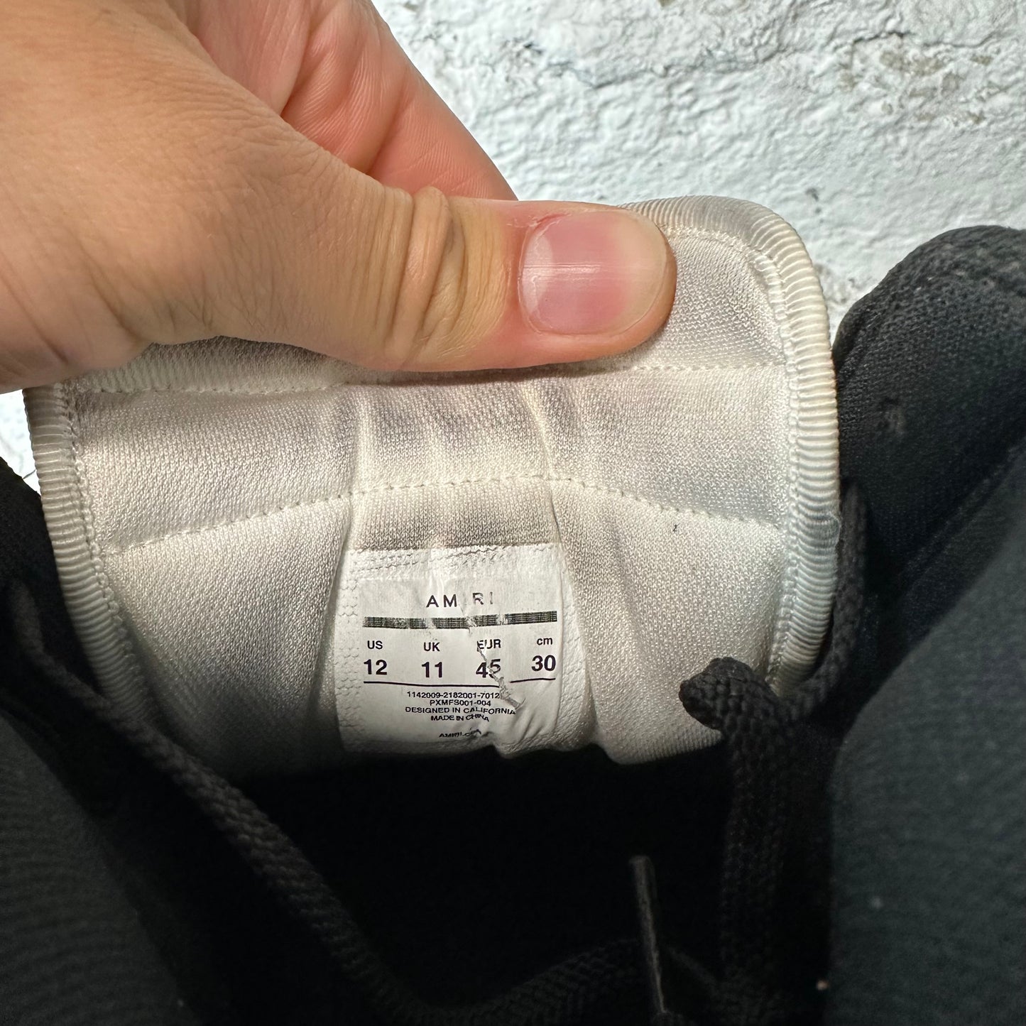 Amiri White Skeleton Black White High Sz 12 (45)