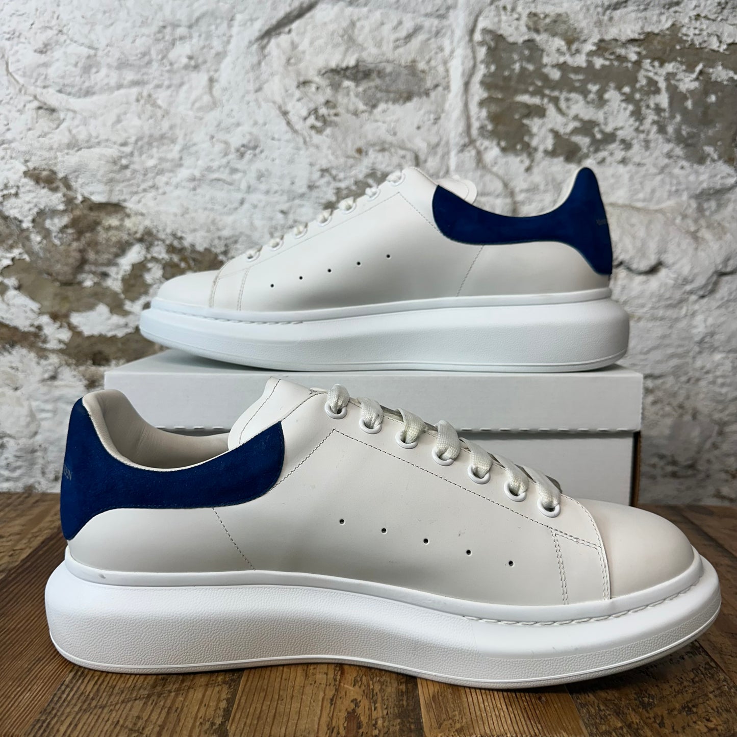 Alexander Mcqueen Blue Tab White Sneaker Sz 15 (48) No Box