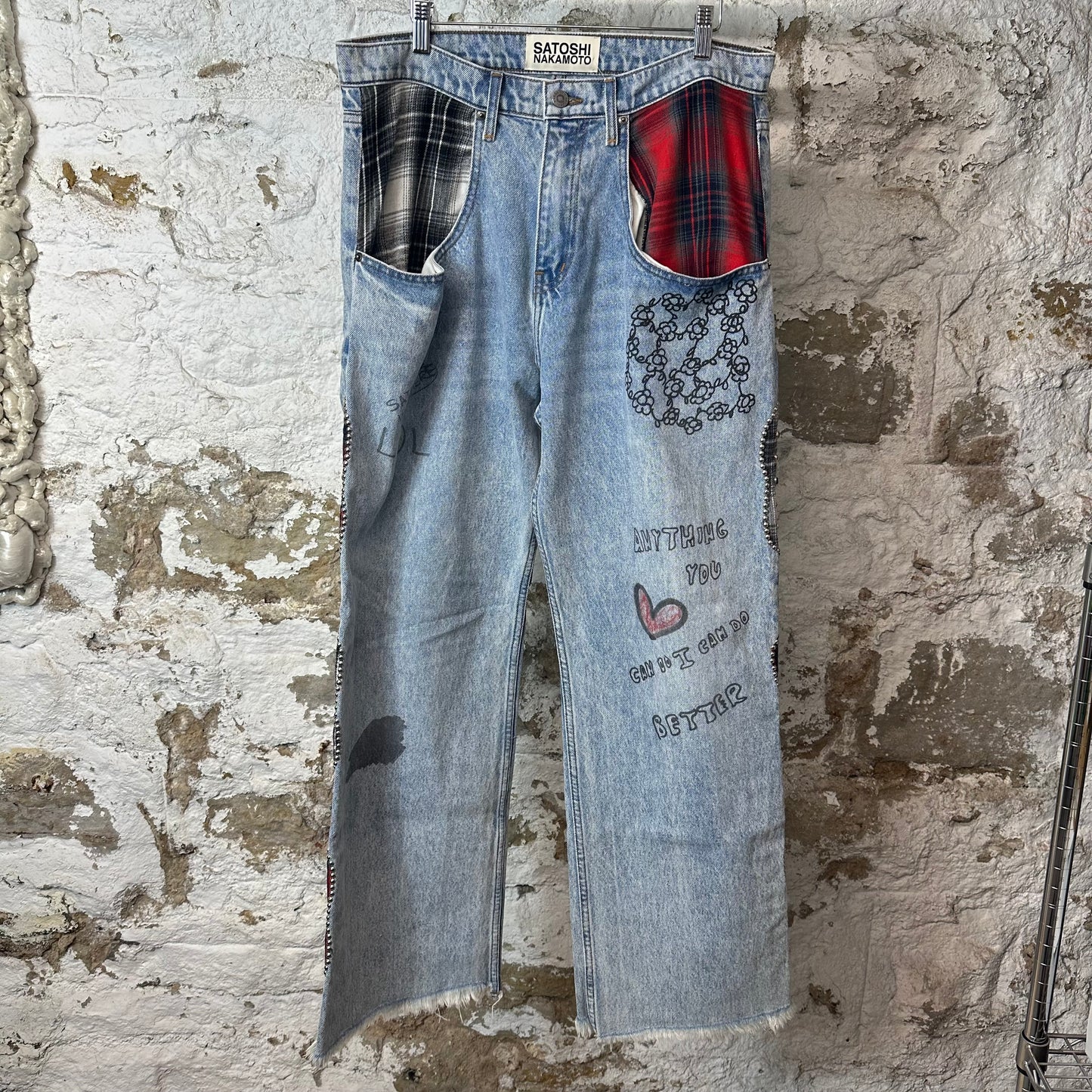 Satoshi Nakamoto Nessa Printed Blue Denim Jeans Sz 34