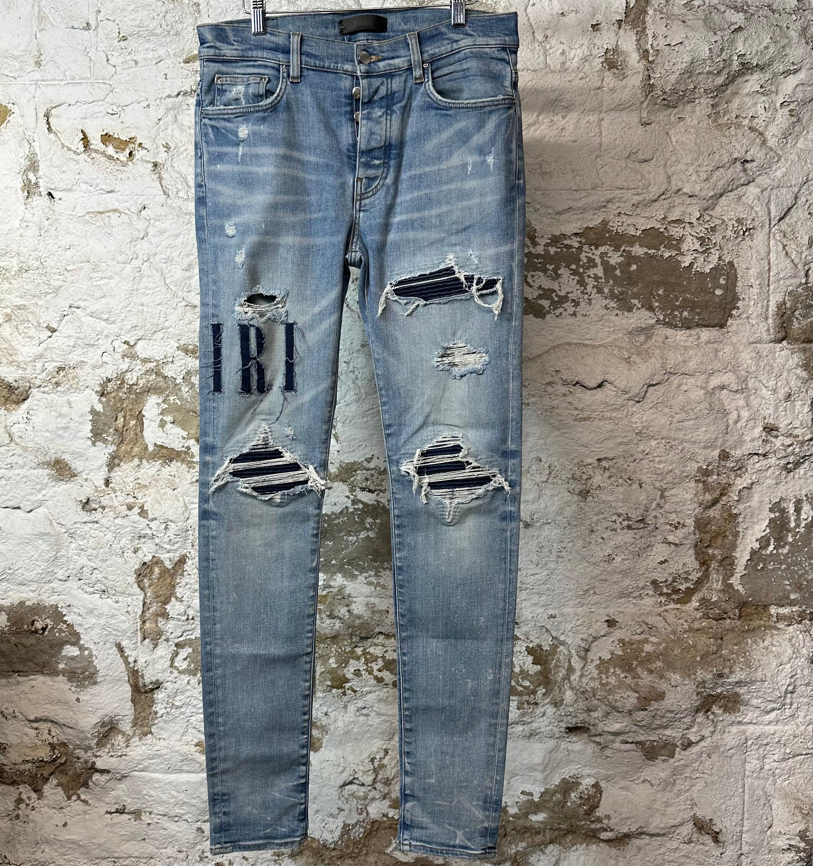 Amiri MX1 Denim Spell Blue Denim Jeans Sz 33