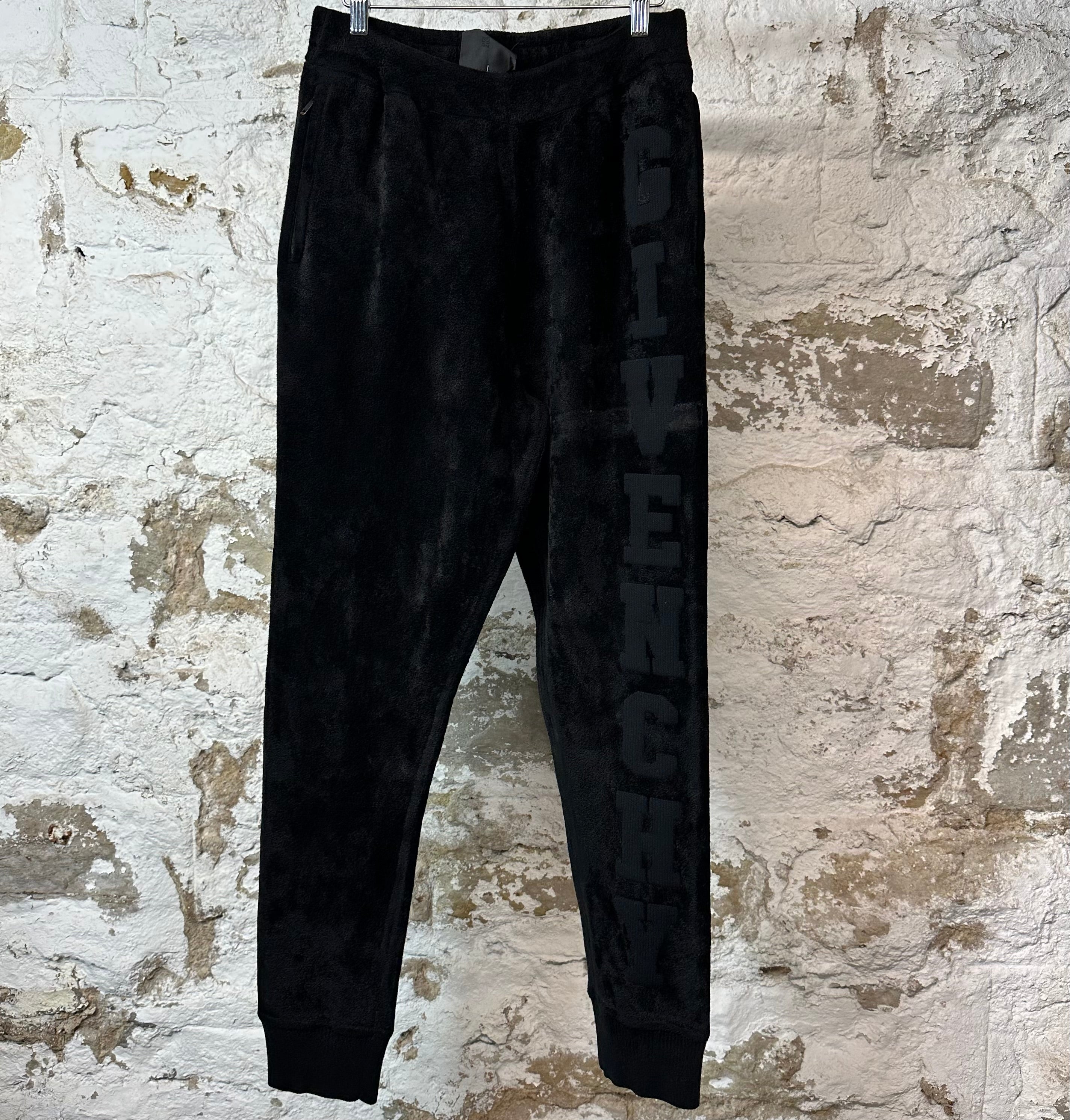 Givenchy Side Spell Black Velour Sweatpants Sz S