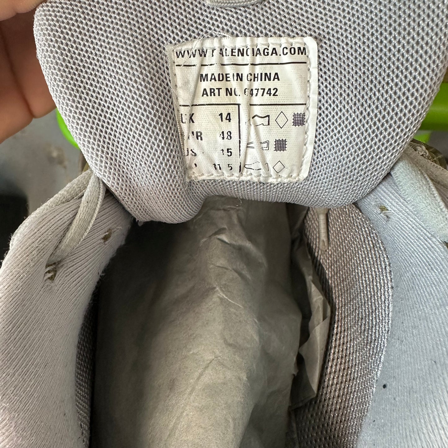 Balenciaga Track Runner Transluscent Grey Sneaker Sz 15 (48)