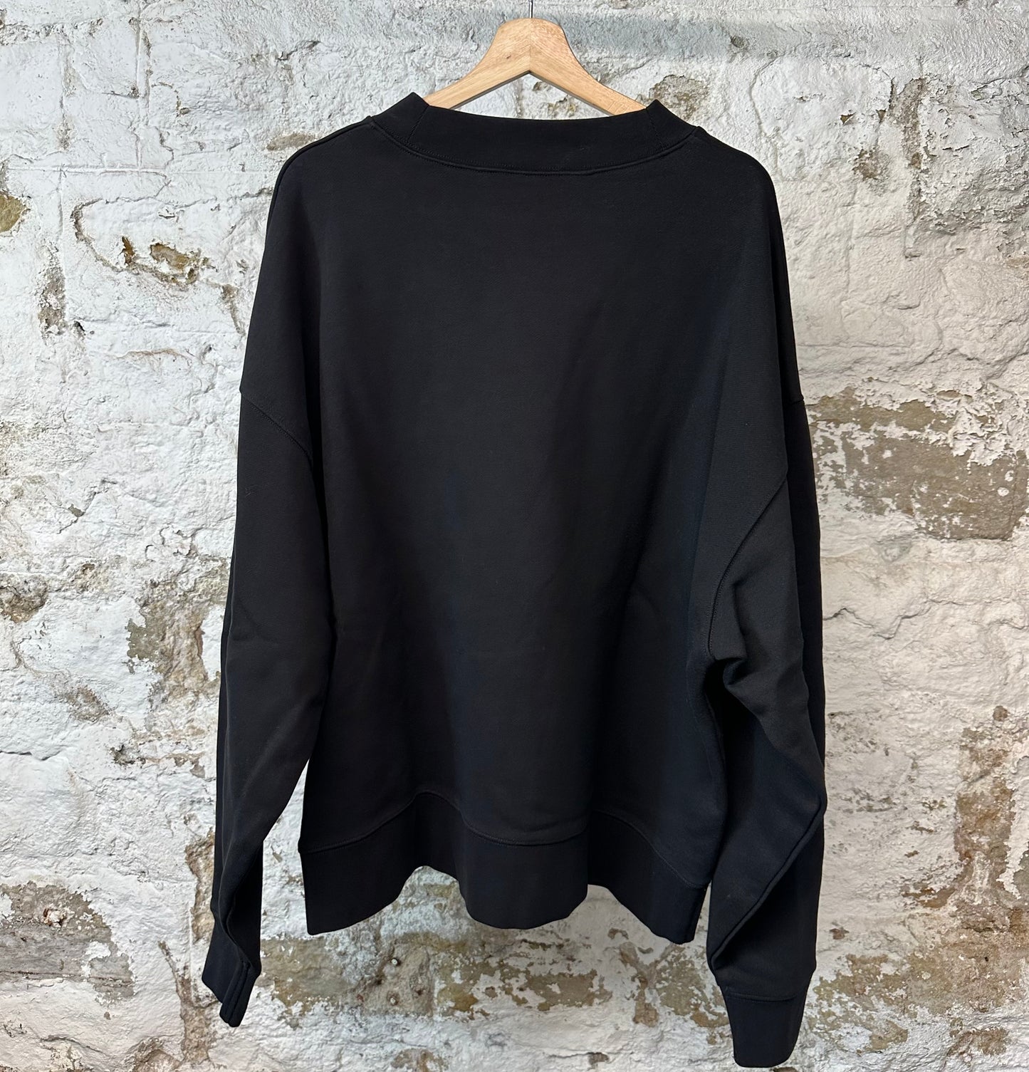 Palm Angels White Neck Spell Crewneck Black Sz XXXL