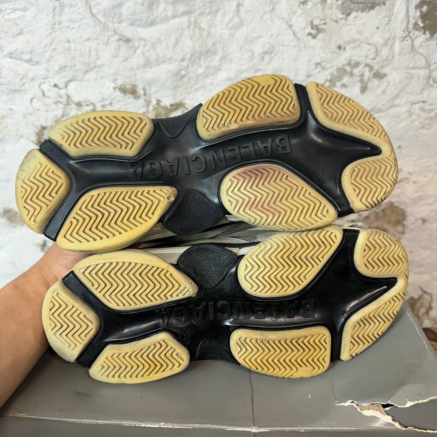 Balenciaga Triple S Gray Yellow Sz 6.5 (39)