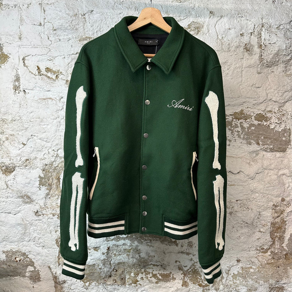 Amiri Bone Varsity Jacket Green Sz XL