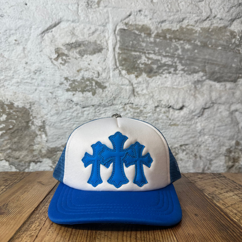 Chrome Hearts Blue Cemetery Crosses Trucker Hat