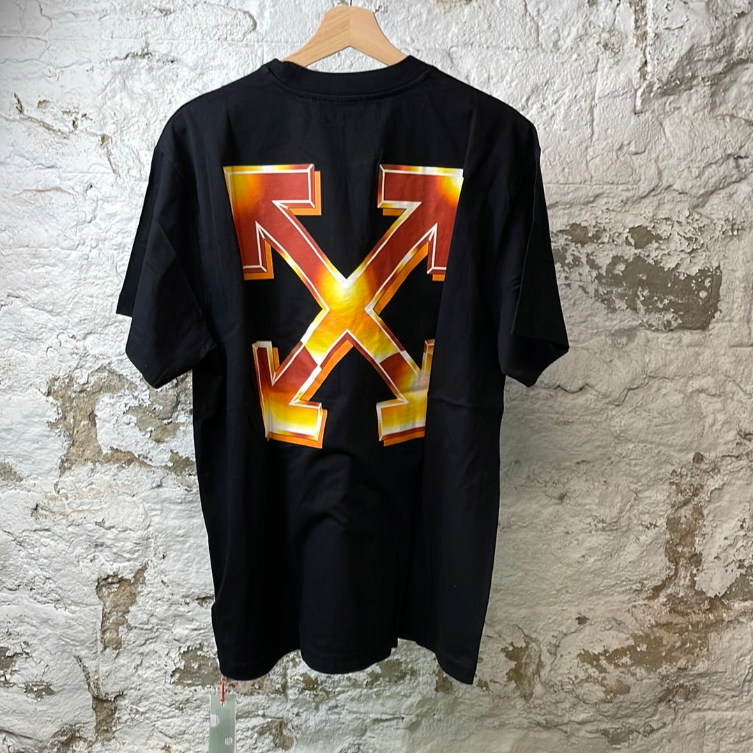 Off-White Gold Spellout T-shirt Black Sz XS DS