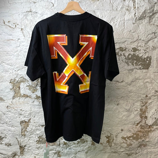 Off-White Gold Spellout T-shirt Black Sz XS DS
