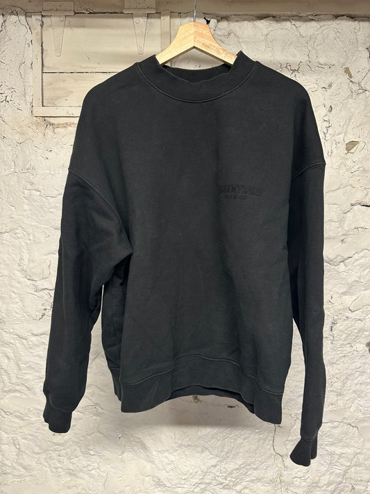 Fear of God Essentials Small Logo Black Crewneck Sz L