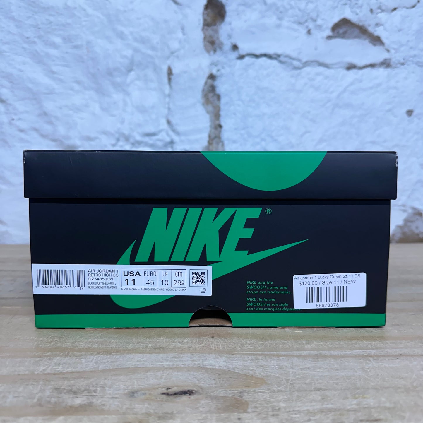 Air Jordan 1 High Lucky Green Sz 11 DS