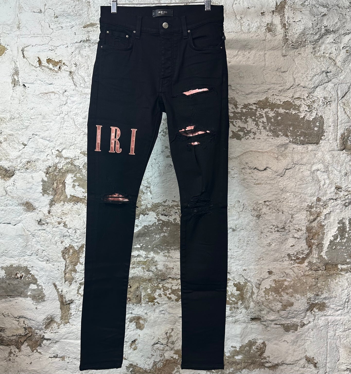 Amiri Core Logo Tie Dye Black Denim Jeans