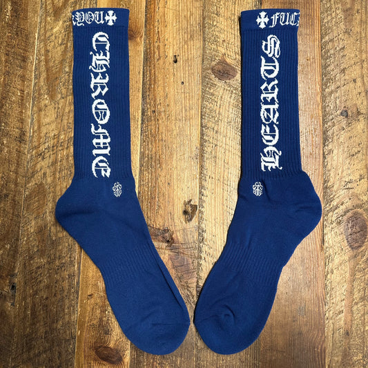 Chrome Hearts White Spell Blue Socks DS