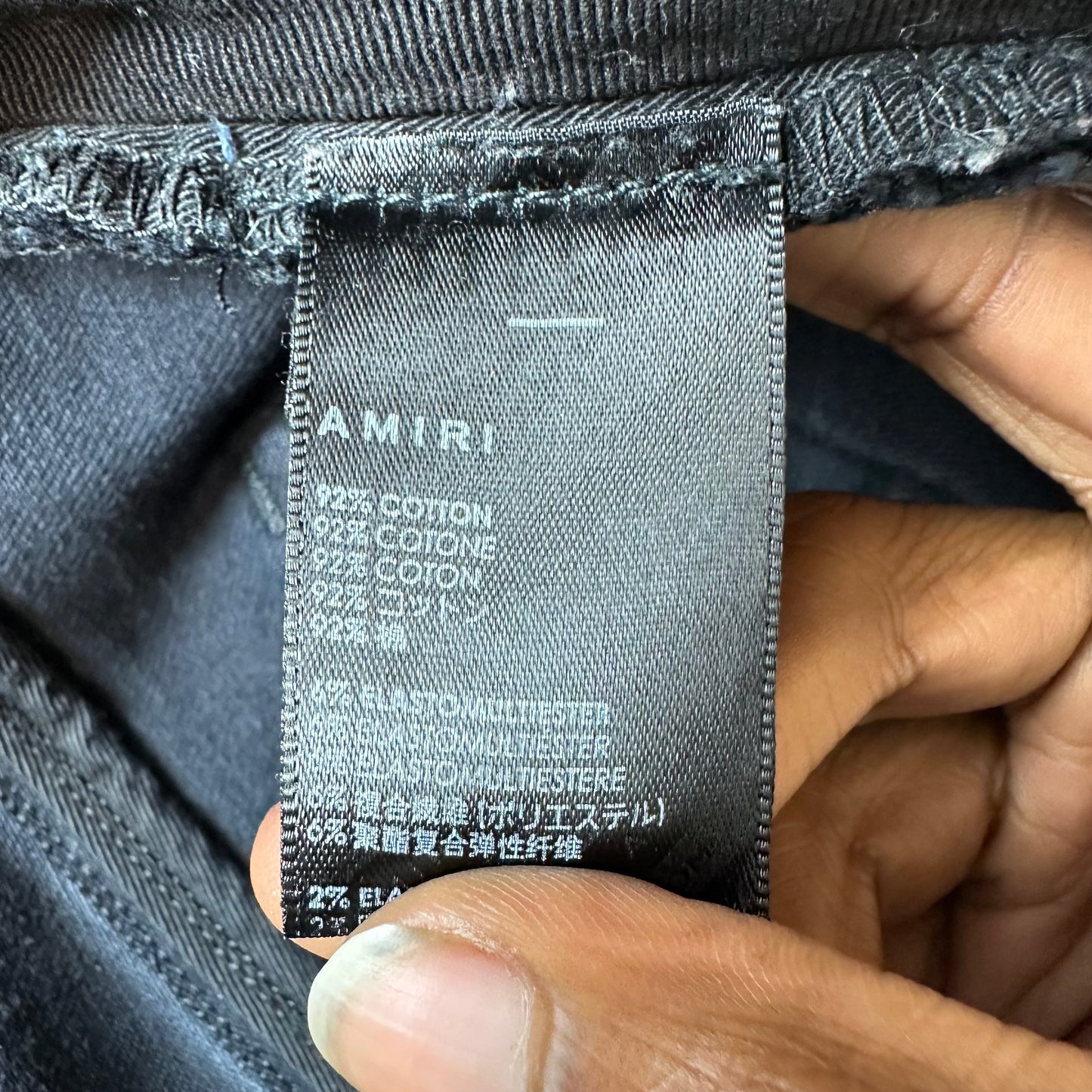 Amiri MX1 Brown Plaid Flannel Black Denim Jeans Sz 34