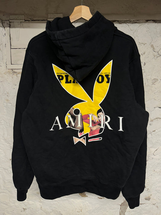 Amiri Playboy Black Yellow Hoodie Sz M